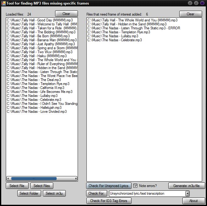 Screenshot of the LyricTool interface.