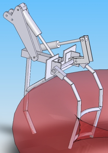 CAD model of a grabbing mechanism